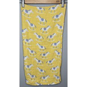 Rocking Horse Swaddle Blanket Muslin Yellow Unisex Baby Animal